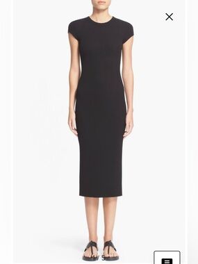 Enza costa cap sleeve midi rib dress size xs